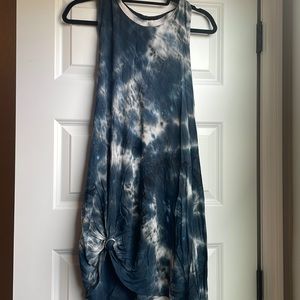 Blue and white tie dye dress